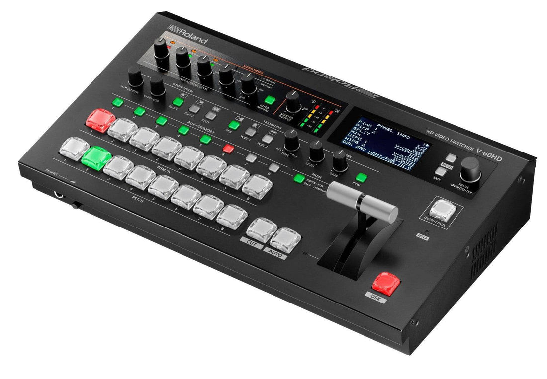 Roland V-60HD multi-format HD video switcher with right-angle design and multiple input options for professional video production. – image 4