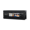 Blackmagic Design Videohub 80x80 12G video router with multiple input and output ports, shown from an angled view.