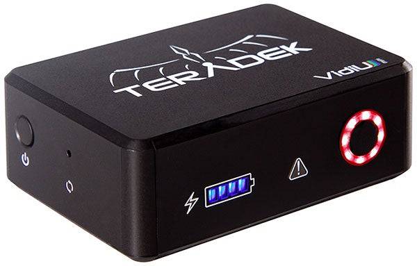 Teradek Vidiu Mini streaming encoder for production, showing compact design and control interface on the device. – image 2