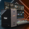 Vizrt TriCaster Mini Go video switcher with mini control surface and carrying case for portable live video production.