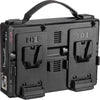 Side view of IDX System Technology VL-2PLUS 2-channel Li-ion V-mount battery charger for video cameras.