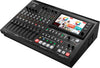 Roland VR-50HD MK II multi-format AV video switcher with USB 3.0 streaming, showing control panel and input ports from top right angle.