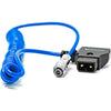 Kondor Blue Coiled D-Tap to 2-Pin LEMO-Type Power Cable for BMPCC 6K/4K (Blue) - Coremicro