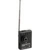 Azden WLX-PRO+i VHF wireless omni lavalier microphone system for smartphones, shown from the back with camera mount and controls.