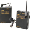 Azden WLX-PRO+i VHF camera-mount wireless omnidirectional lavalier microphone system for smartphones, front view.