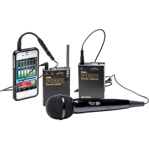 Azden WMS-PRO+i VHF Camera-Mount Wireless Omni Lavalier Microphone System with Handheld Mic for Smartphones - Coremicro – image 1