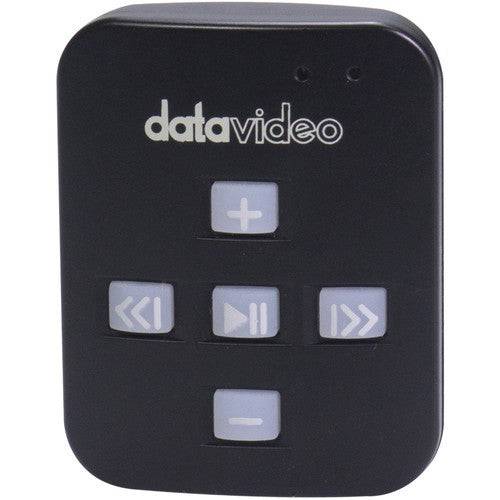 Datavideo WR-500 Bluetooth and wired remote control for TP Series teleprompters, shown in black with buttons and display screen. – image 2