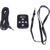 Datavideo WR-500 Bluetooth and wired remote control for TP Series teleprompters, shown in black with buttons and display screen.