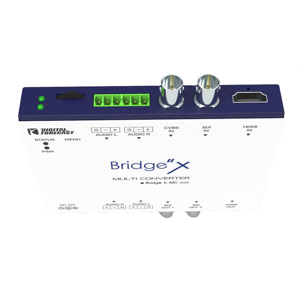 Digital Forecast Bridge X_MC Mini multi-converter showing front panel with ports and controls, compact production equipment for audio and video. – image 3