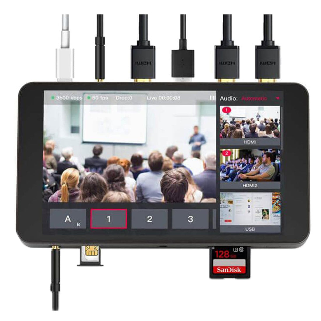 YoloLiv YoloBox portable multi-camera video switcher for live streaming with touchscreen display and multiple input options – image 3