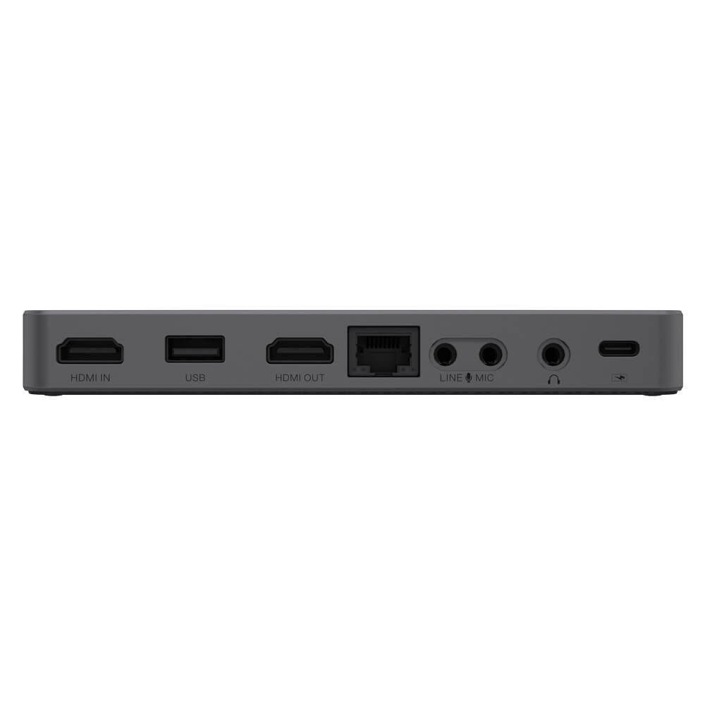 YoloLiv YoloBox Mini portable live streaming encoder and monitor with various connection ports and control buttons on the device. – image 5