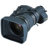 Fujinon ZA17x7.6BERD-S6 ENG lens with focus and zoom servo, showcasing the professional camera lens with control rings.