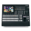 Panasonic HD/SD multi-format live video switcher with multiple input options and control panel for professional broadcasting.