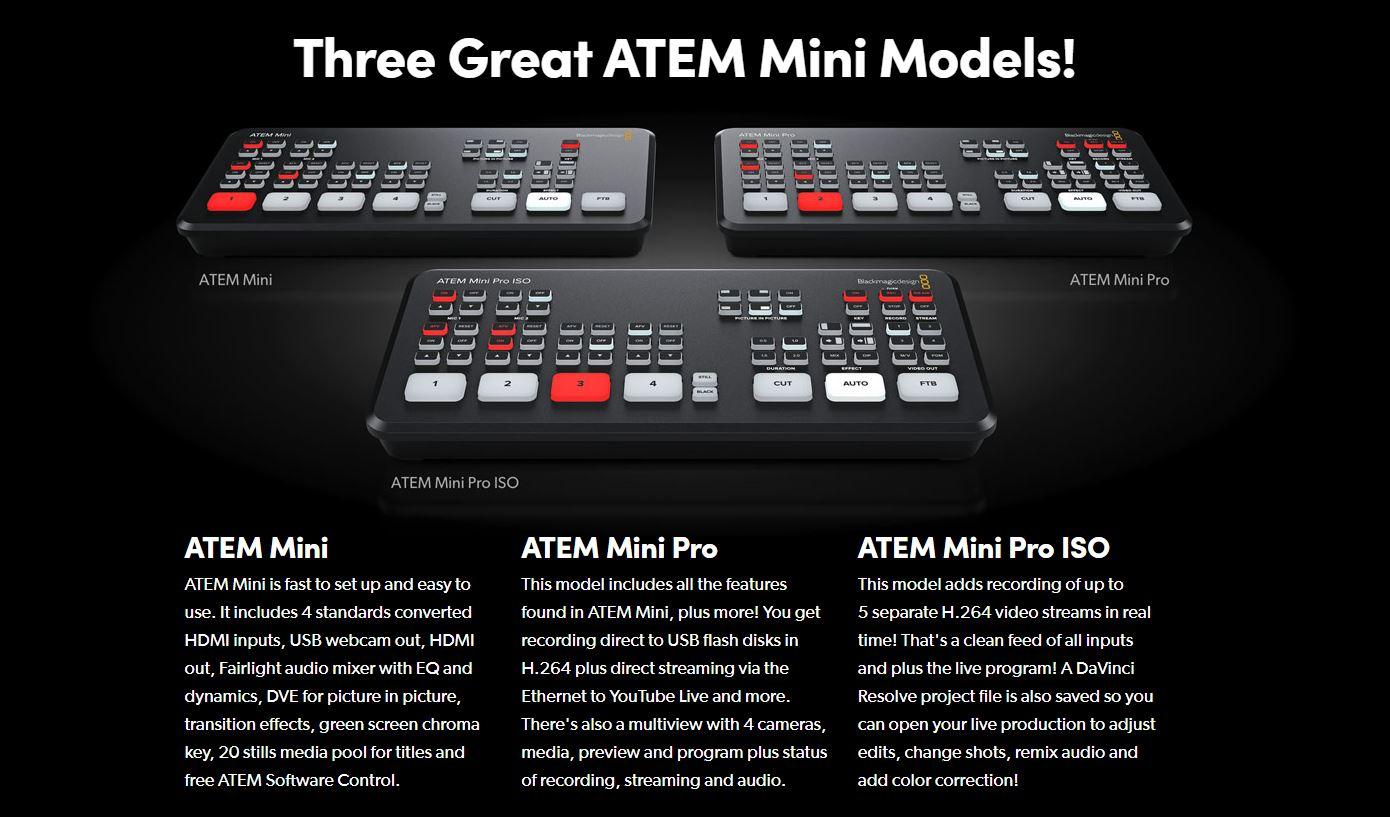 Blackmagic ATEM Mini comparisons and Frequently Asked Questions