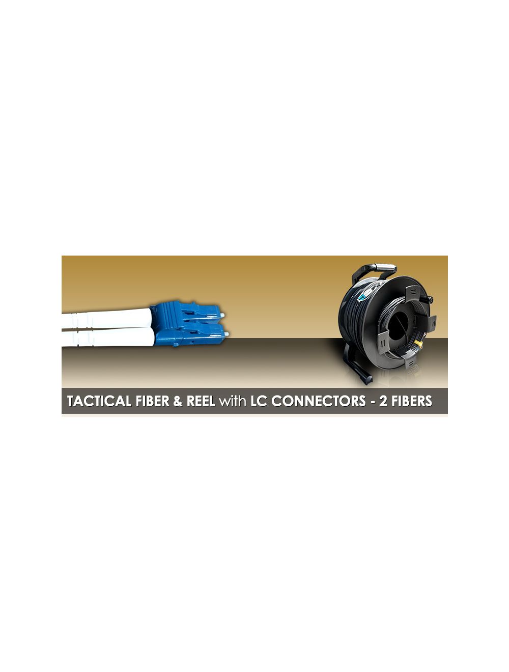 TFS DuraTAC 2LC1000TFR Steel Armored Tactical Fiber Cable Reel, 1000 Feet, 2 Fiber, Single Mode, LC Duplex Connectors