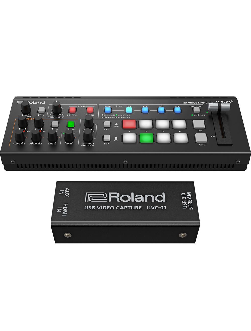 Roland V-1HD+ 4-HDMI Video Switcher with VC-01 HDMI Encoder