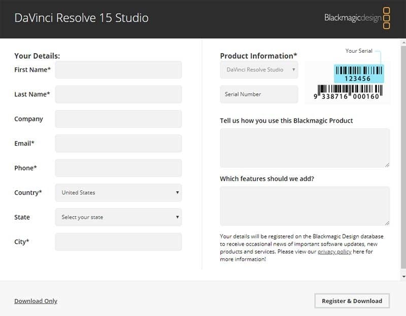 Blackmagic Design DaVinci Resolve Studio Download